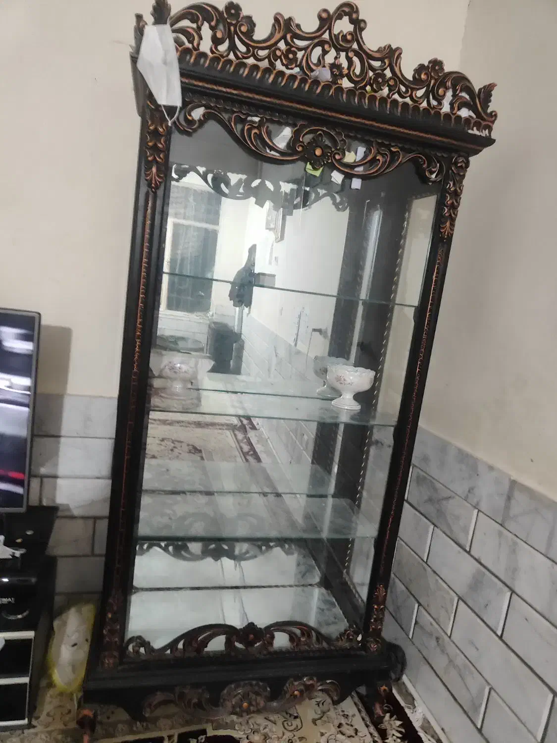 بوفه پشتی دستباف آینه شمعدان|بوفه، ویترین، کنسول|بیرجند, |دیوار