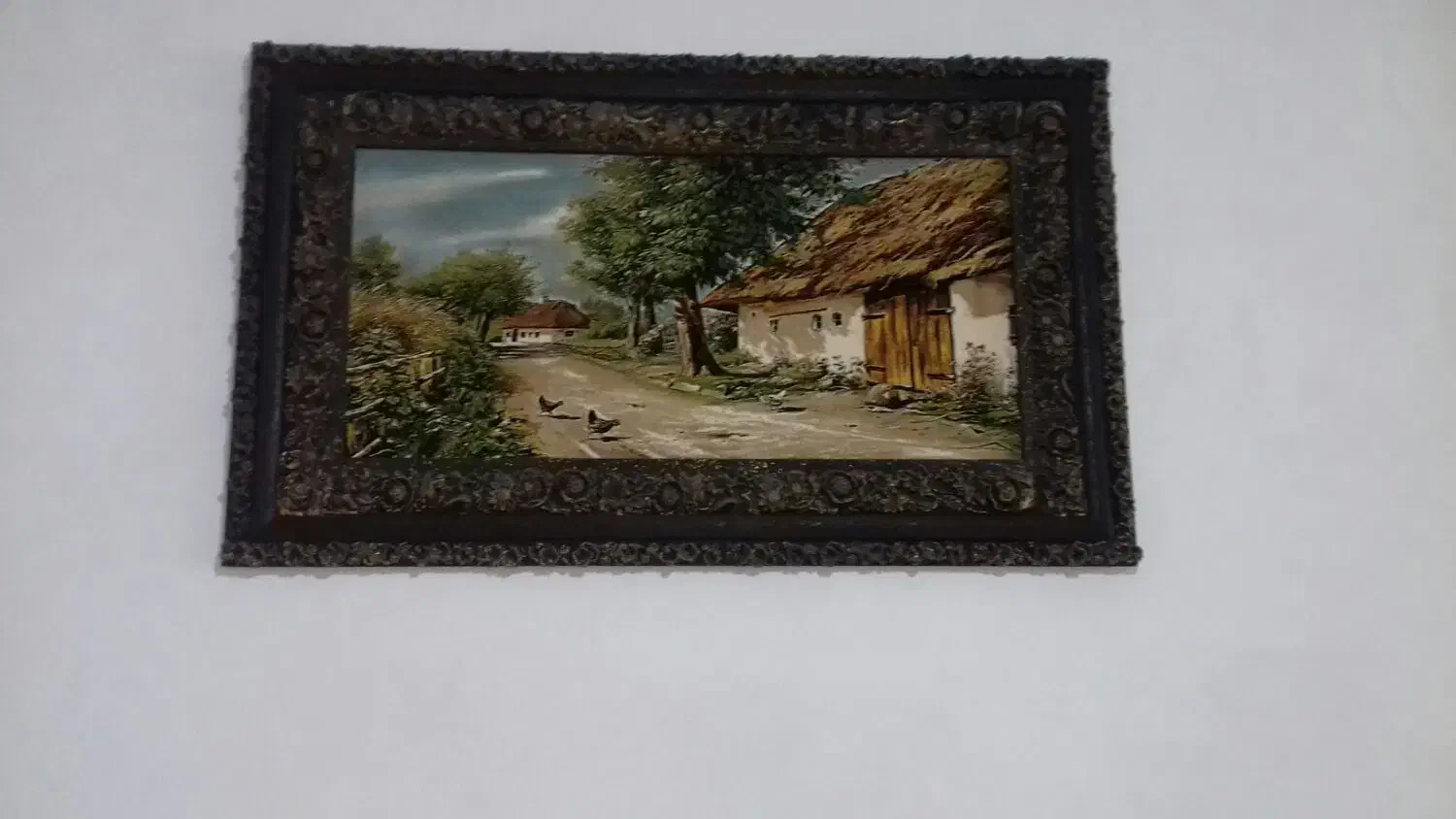 تابلو فرش با منظره طبیعیت روستایی|تابلو فرش|بندر انزلی, ساحل قو|دیوار