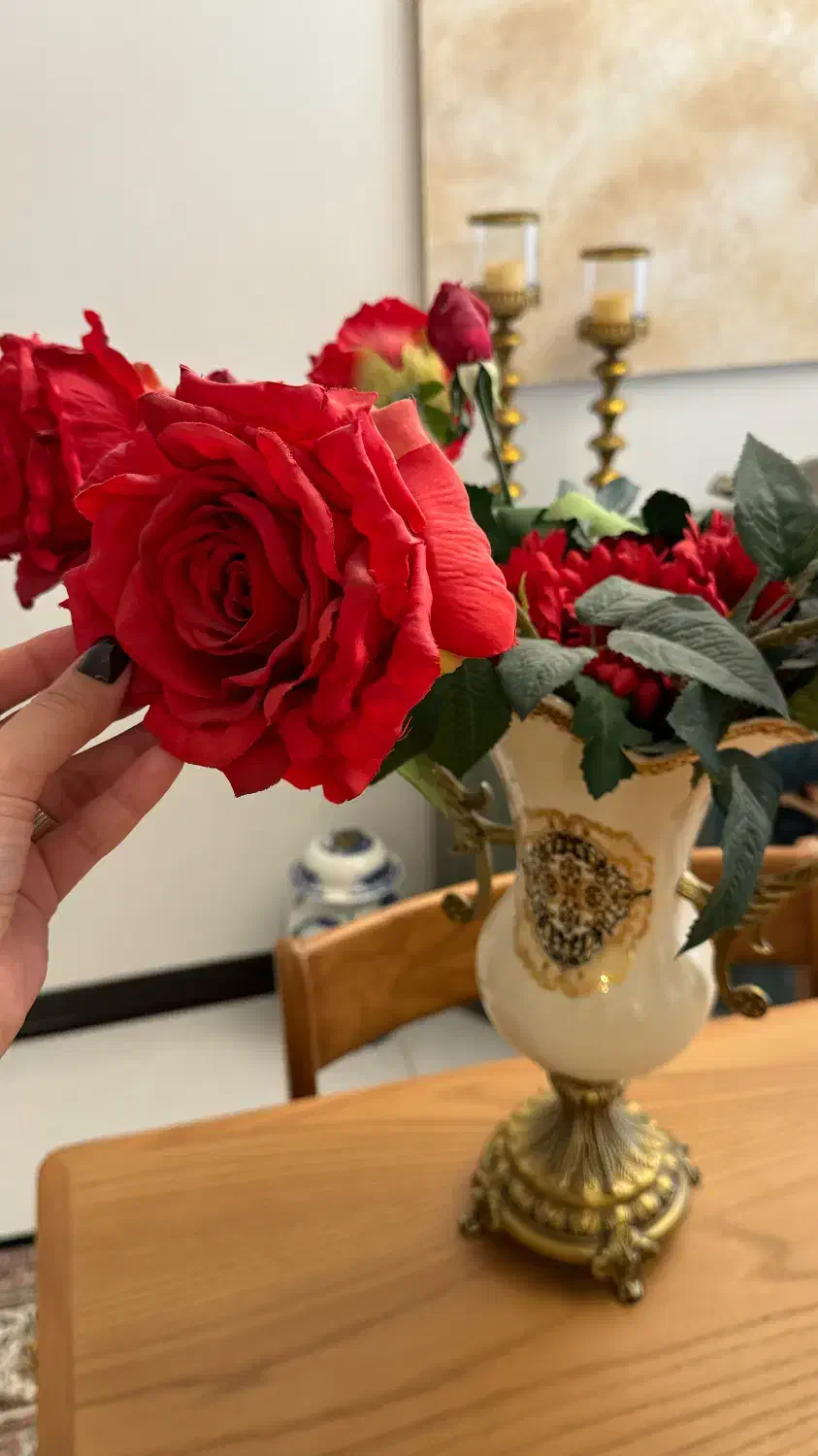 گل رز ۵ شاخه|گل مصنوعی|گنبد کاووس, |دیوار