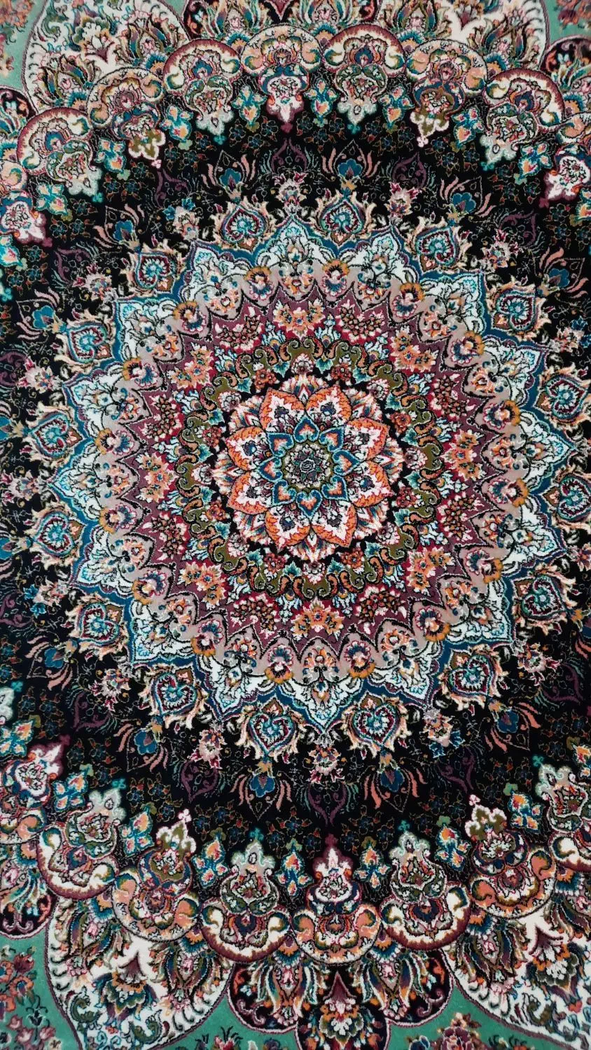 فرش گرد تافته پرهام فیروزه‌ای گلستان قطر ۲ متر، نو|فرش|تهران, مهران|دیوار