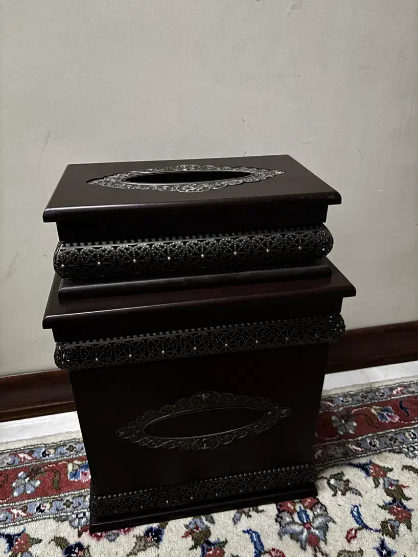 جا دستمالی و سطل آشغال چوبی|صنایع دستی و سایر لوازم تزئینی|ری, ملکآباد|دیوار