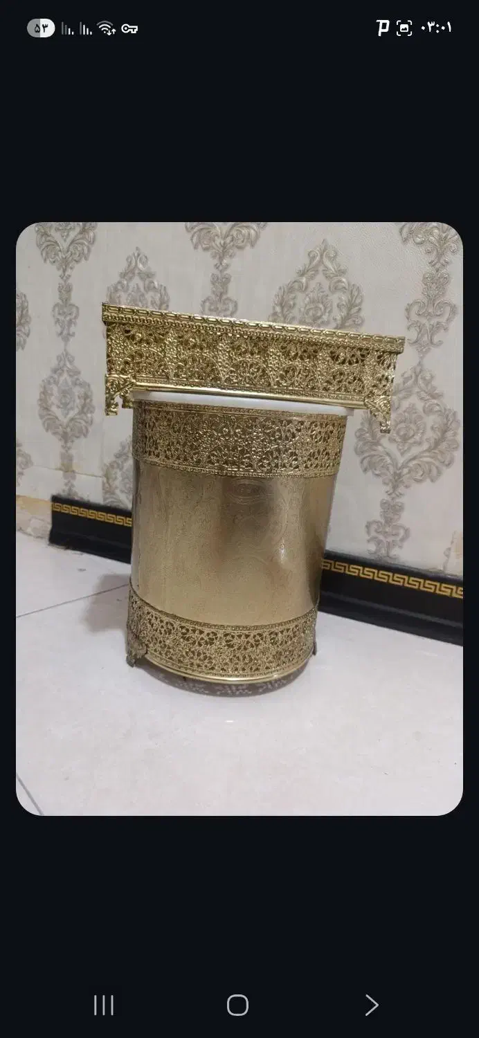 سطل آشغال و دستمال طرح برنجی|صنایع دستی و سایر لوازم تزئینی|شهریار, شهرک امیریه|دیوار