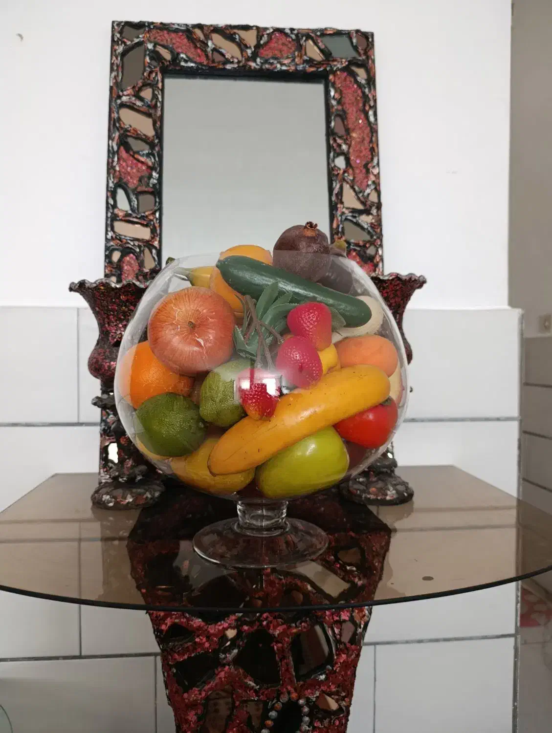 میوه های خارجی دکوری با ظرفش|صنایع دستی و سایر لوازم تزئینی|اراک, |دیوار