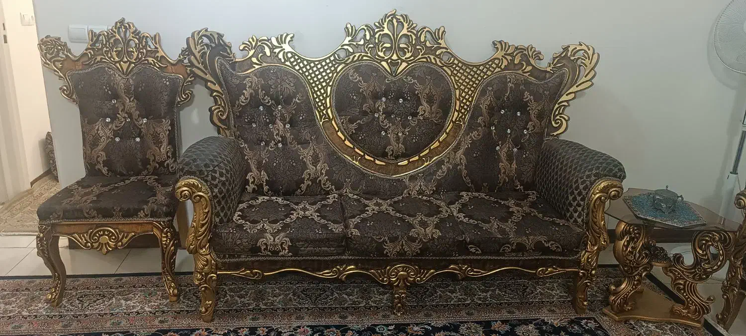 مبل سلطنتی۹ نفره|مبلمان خانگی و میز عسلی|تهران, خزانه|دیوار