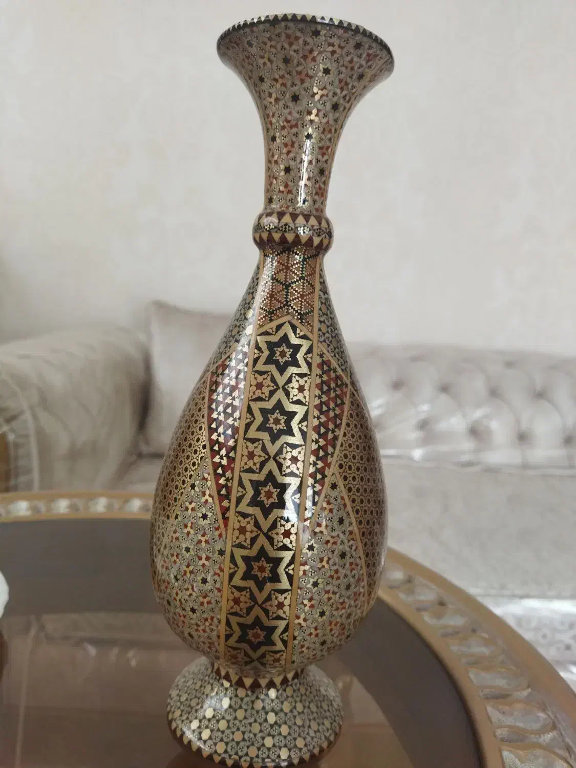 گلدان خاتم کاری|صنایع دستی و سایر لوازم تزئینی|اصفهان, سروستان|دیوار