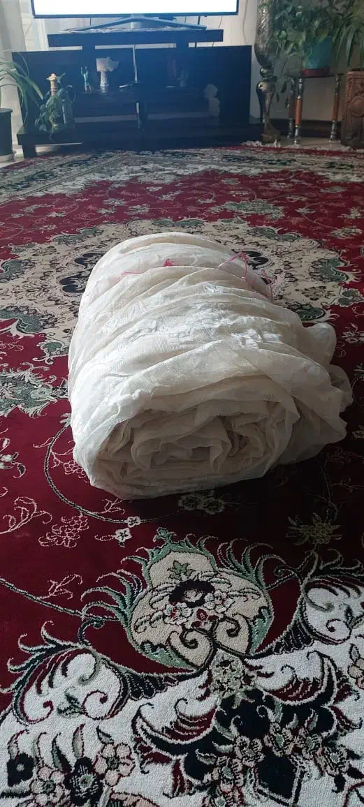 پرده توری گلدار|پرده، رانر، رومیزی|اصفهان, طامه|دیوار