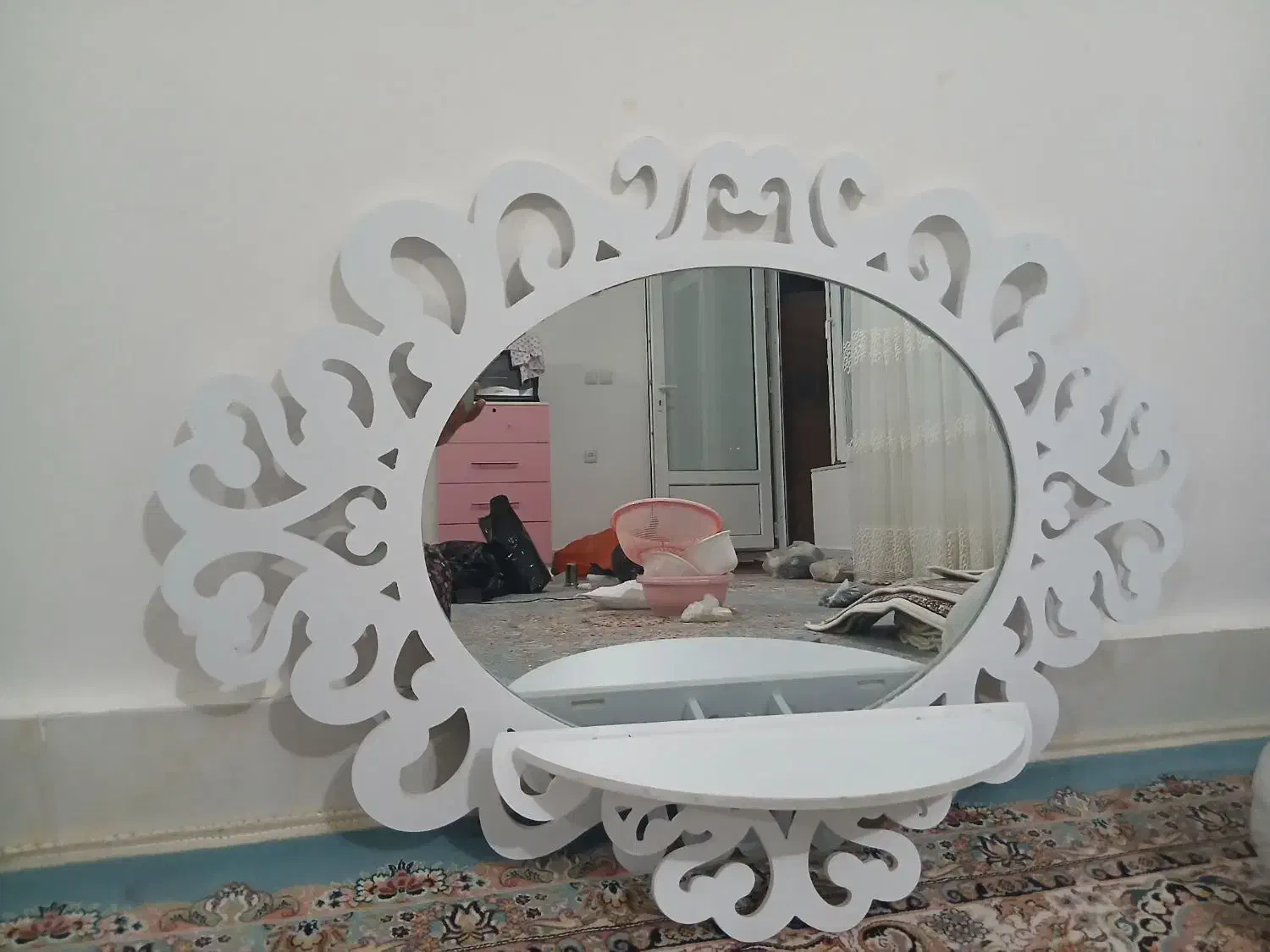 آینه وشلف دیواری|کتابخانه، شلف، قفسه‌های دیواری|مهاباد (آذربایجان غربی), |دیوار