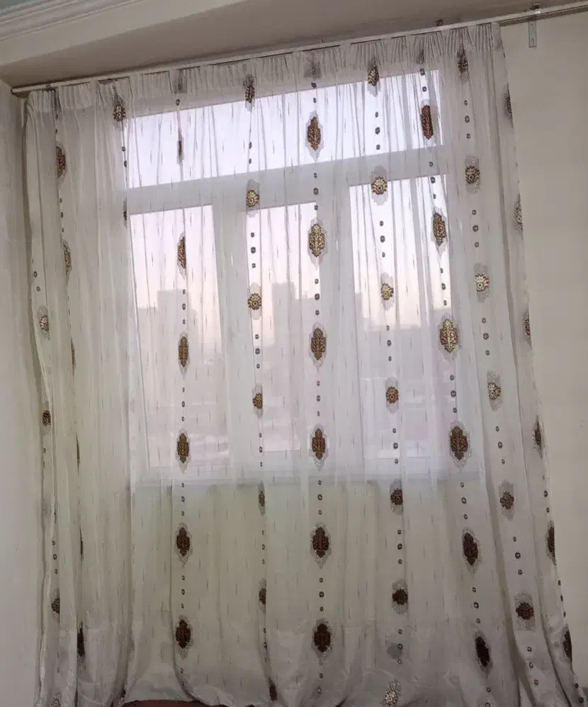 دوعدد پرده حریر دوخته شده|پرده، رانر، رومیزی|تبریز, |دیوار