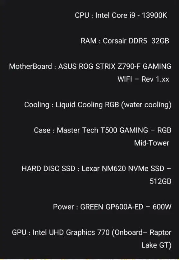 i9 13900k*z790f*ddr5 32g|رایانه رومیزی|مبارکه, |دیوار