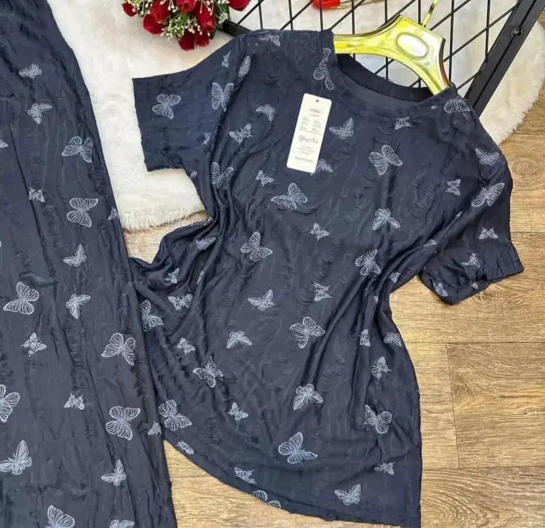 ست تیشرت و شلوار پروانه ای زاپدار نگینی|لباس|خرمآباد, |دیوار