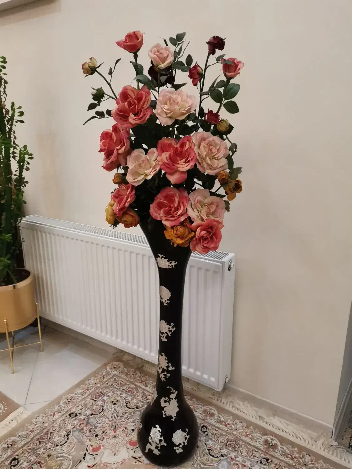 گلدان شیشه ای مشکی مناسب بامبو|گل و گیاه طبیعی|تهران, اتابک|دیوار