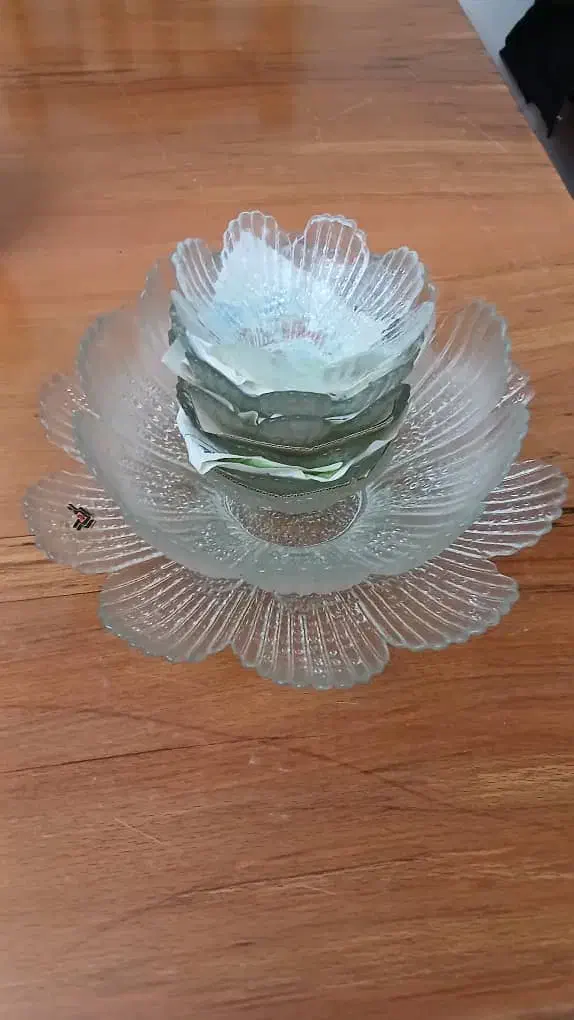 زیروبالا وشش عدد کاسه|ظروف سرو و پذیرایی|رشت, لاکانی|دیوار