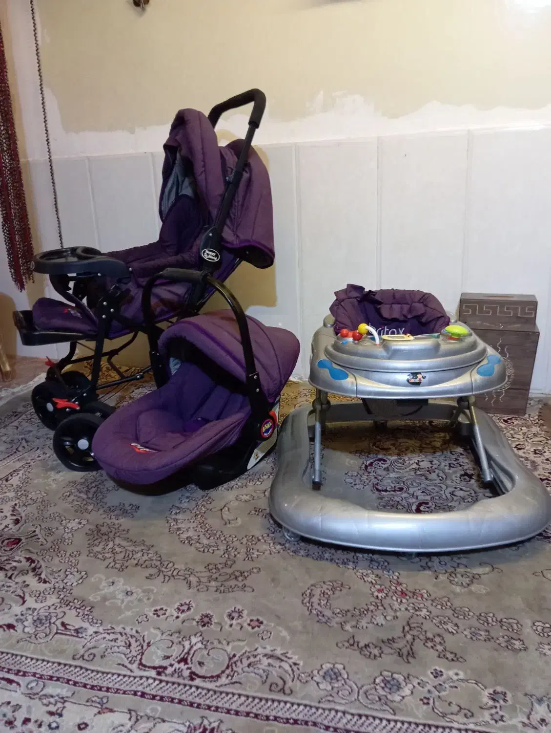 سرویس کالسکه نوزاد ست بنفش فوری|کالسکه و لوازم جانبی|محمدشهر, محمدشهر|دیوار