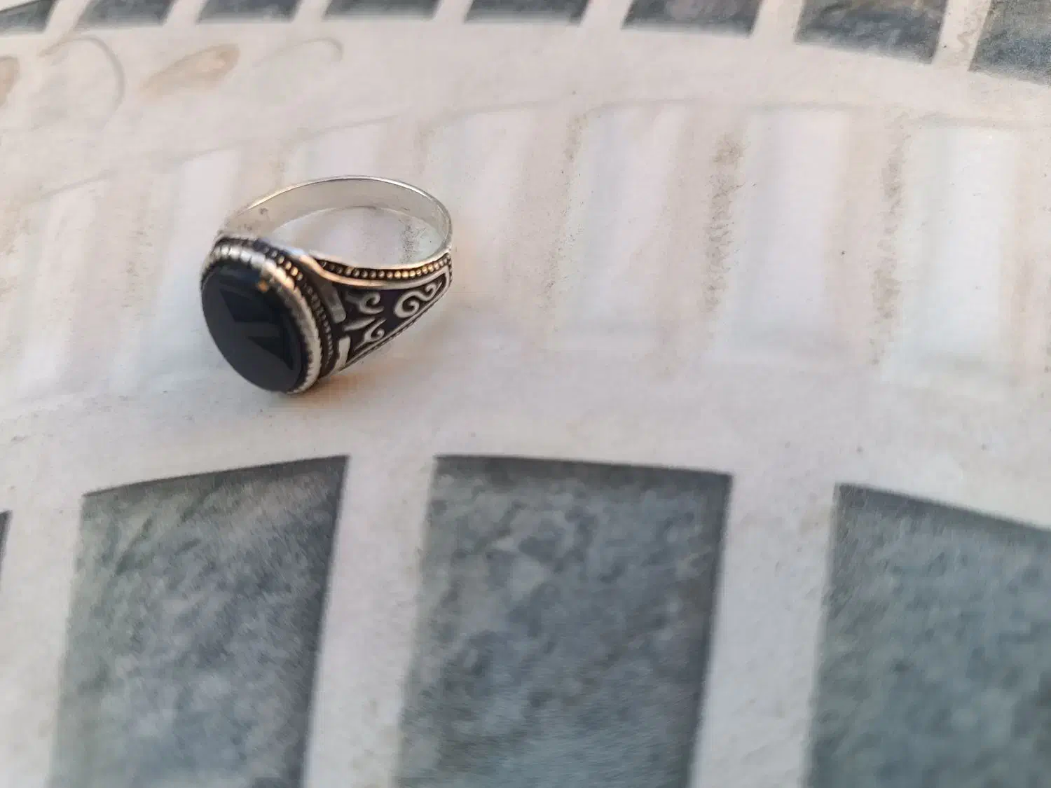 انگشتر مردانه عقیق مشکی|جواهرات|ایرانشهر, |دیوار