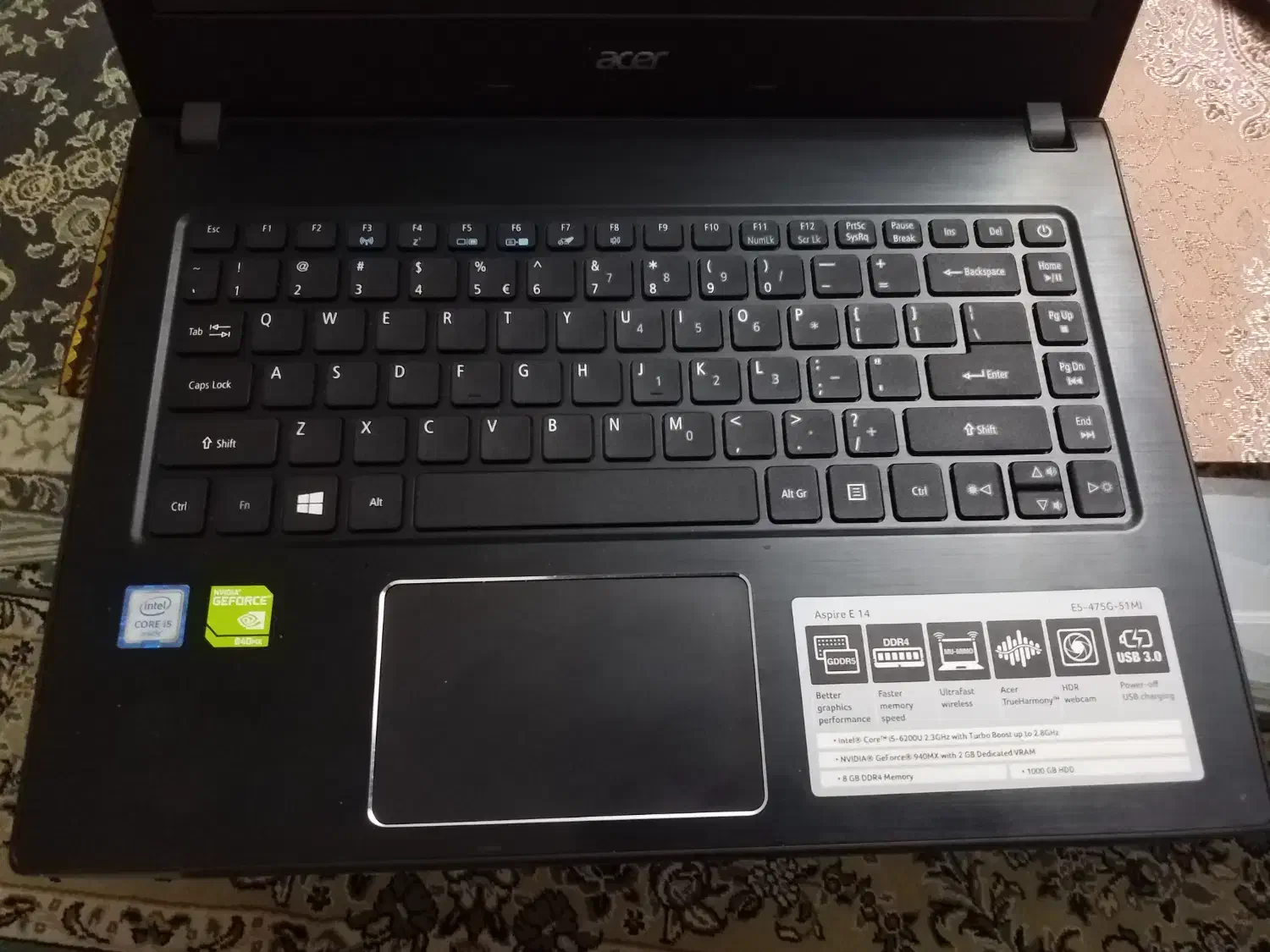 لپتاپ ایسر  Acer-E5 نسل ۶|رایانه همراه|تهران, فدک|دیوار