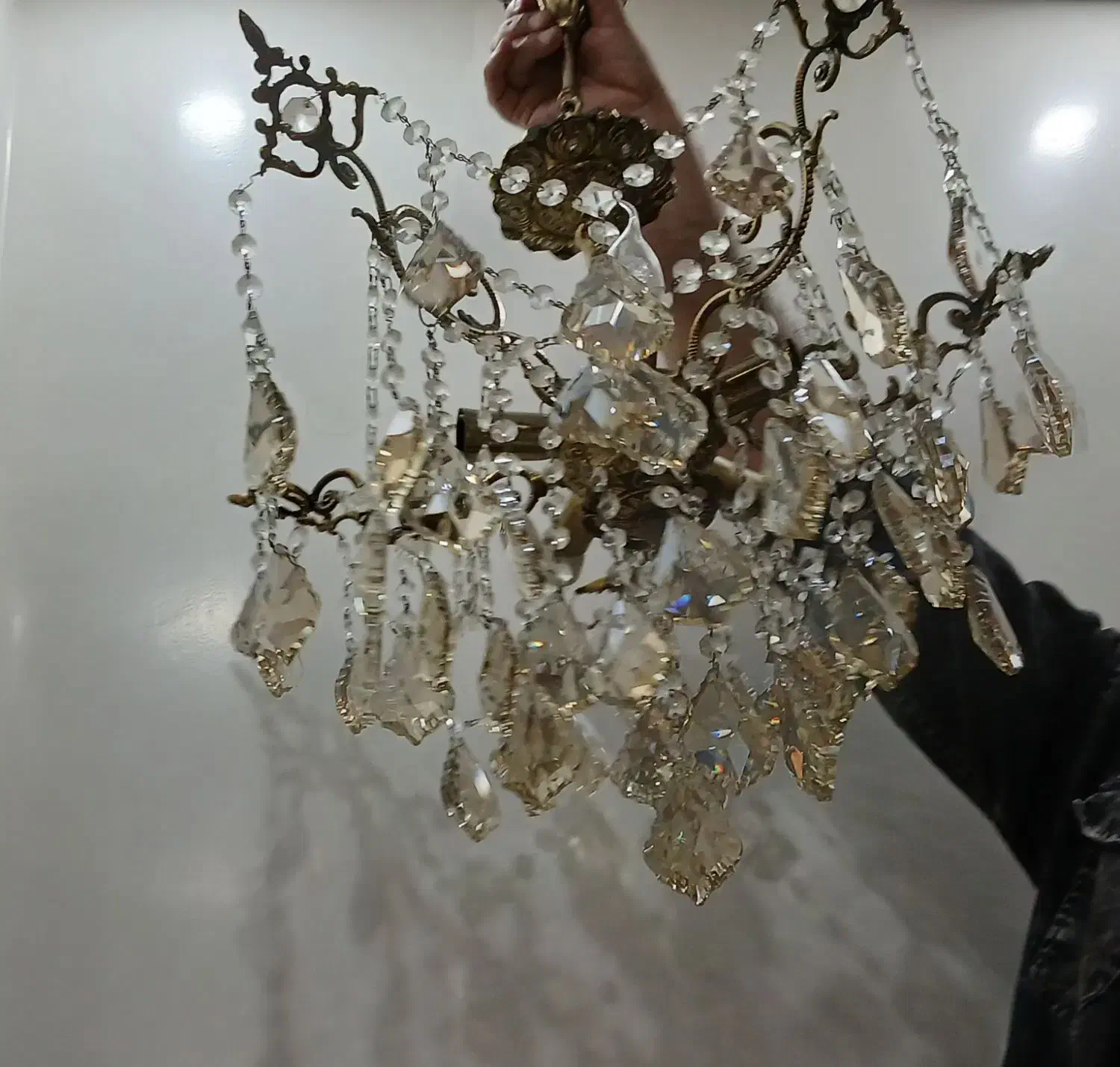 لوستر برنز ۵ شاخه|لوستر و چراغ آویز|اراک, |دیوار