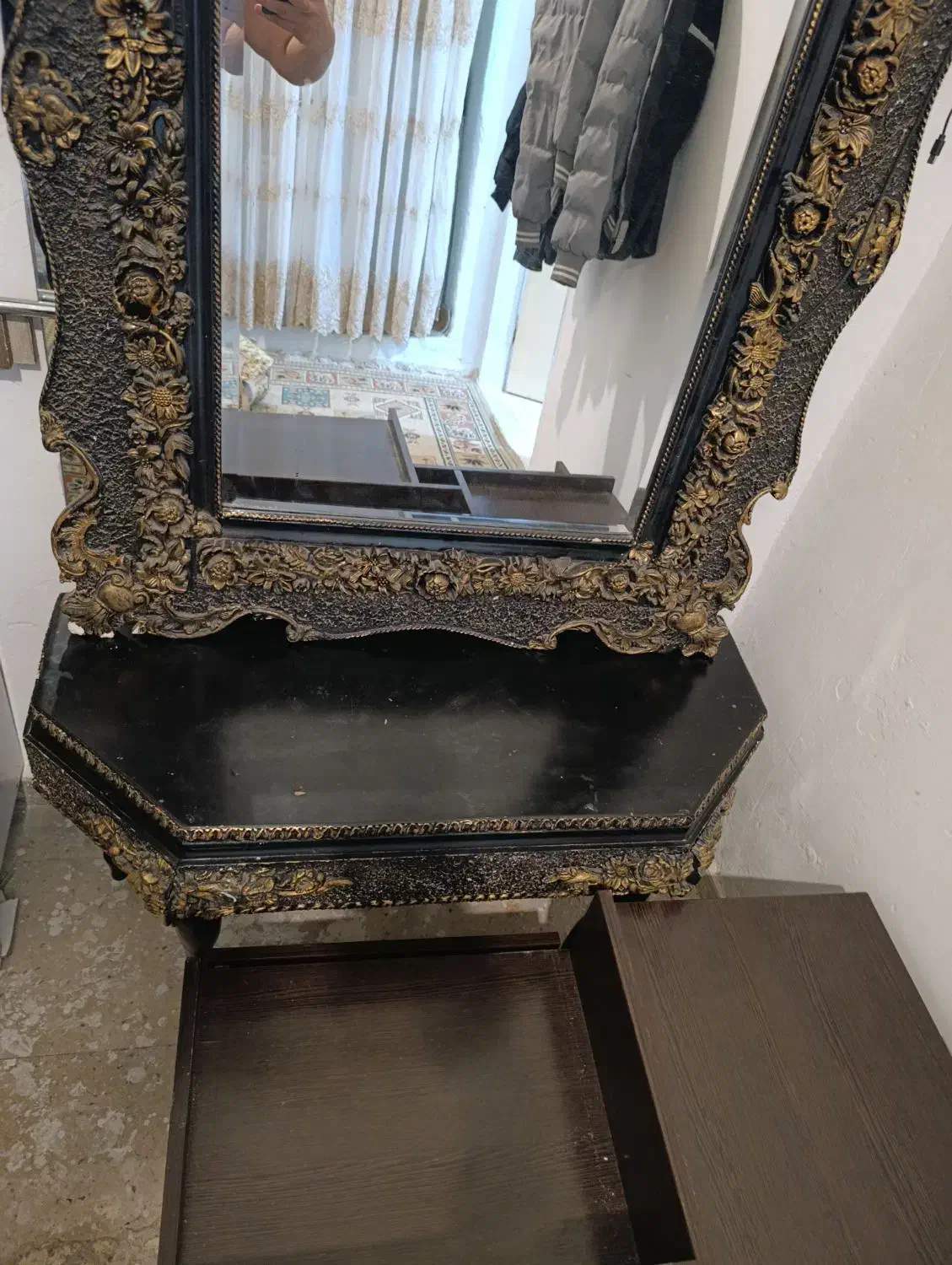 اینه شمعدان تمیز در حد نو|آینه|تاکستان, |دیوار