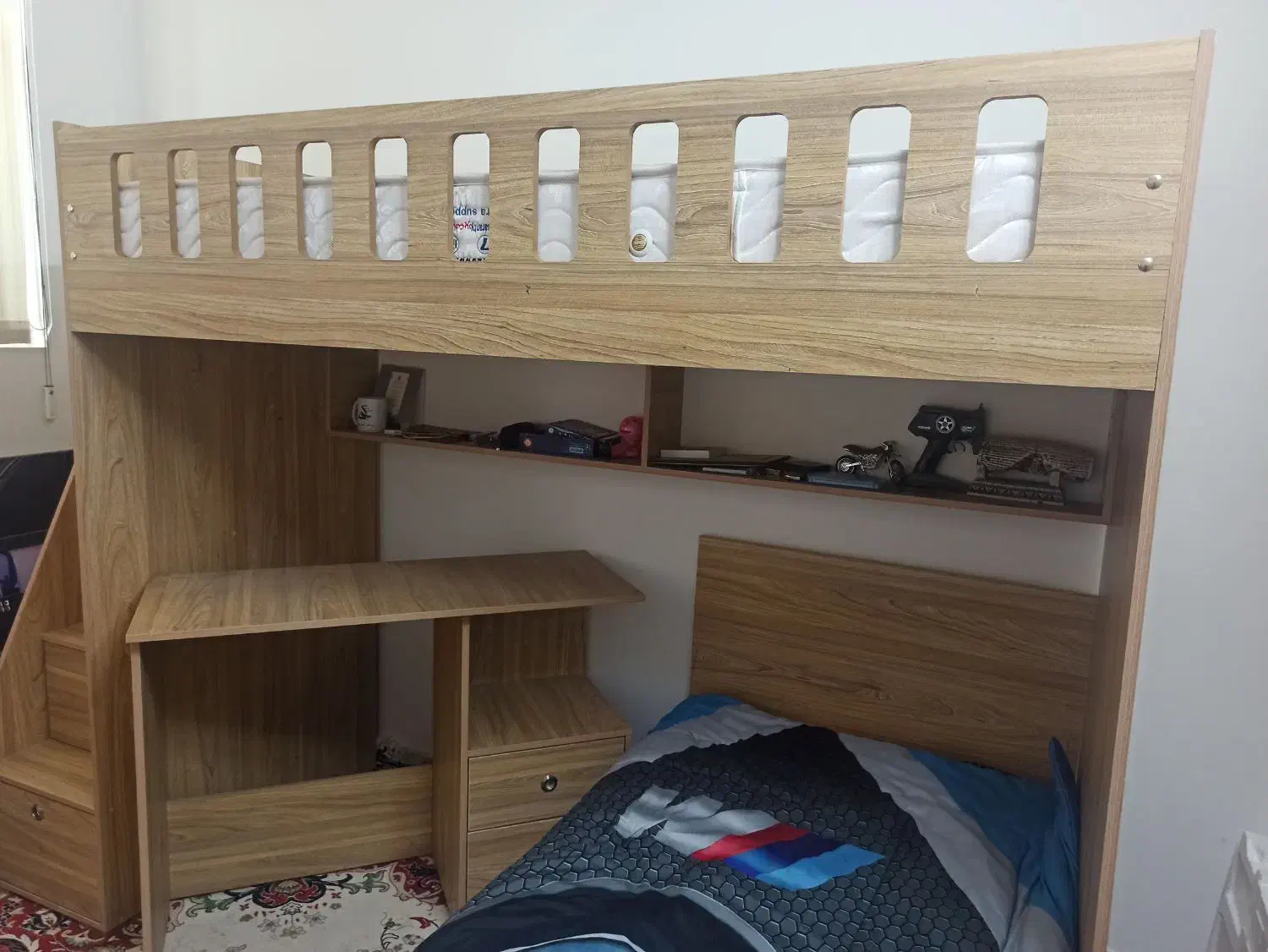 تخت خواب  دو طبقه نوجوان  mdf خارجی|تخت و سرویس خواب|شیراز, ارم|دیوار