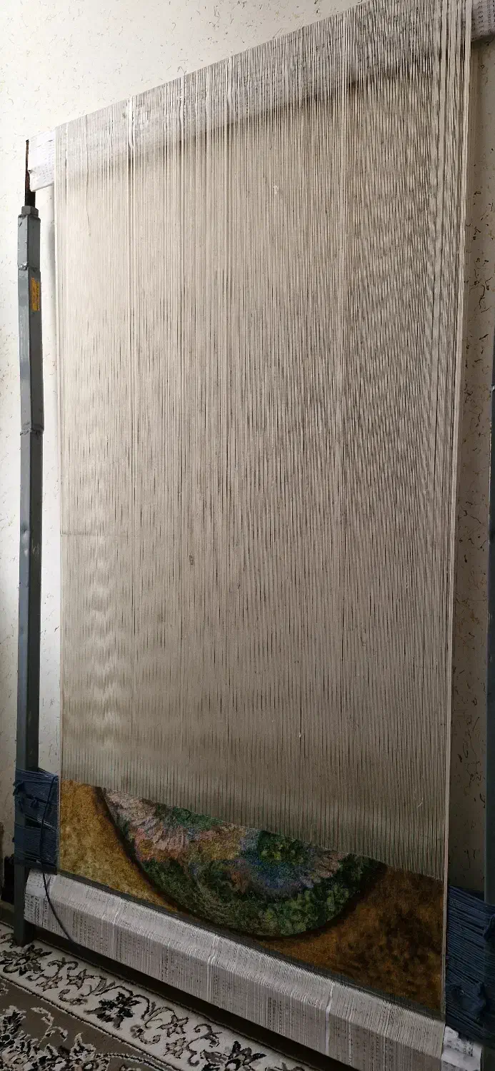 تابلو فرش نیمه کاره بوسه آهو|تابلو فرش|سنندج, |دیوار