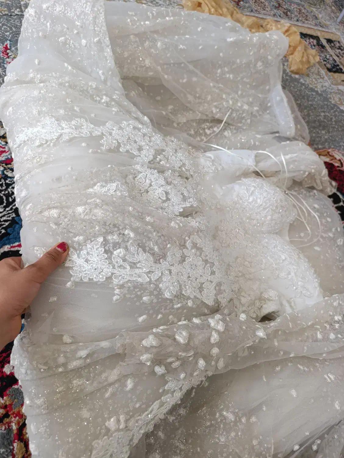 لباس عروس با تور سر و ژپون|لباس|شیراز, کرونی(خاتونک)|دیوار