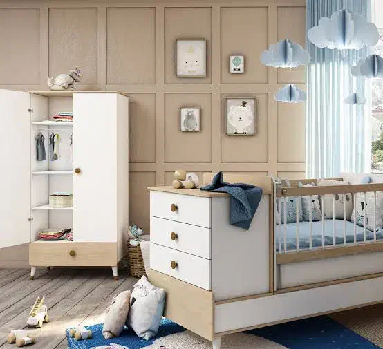 سرویس کمد و تخت چند کاره سیسمونی اقساطی|تخت و سرویس خواب|قم, باغ شریفی|دیوار