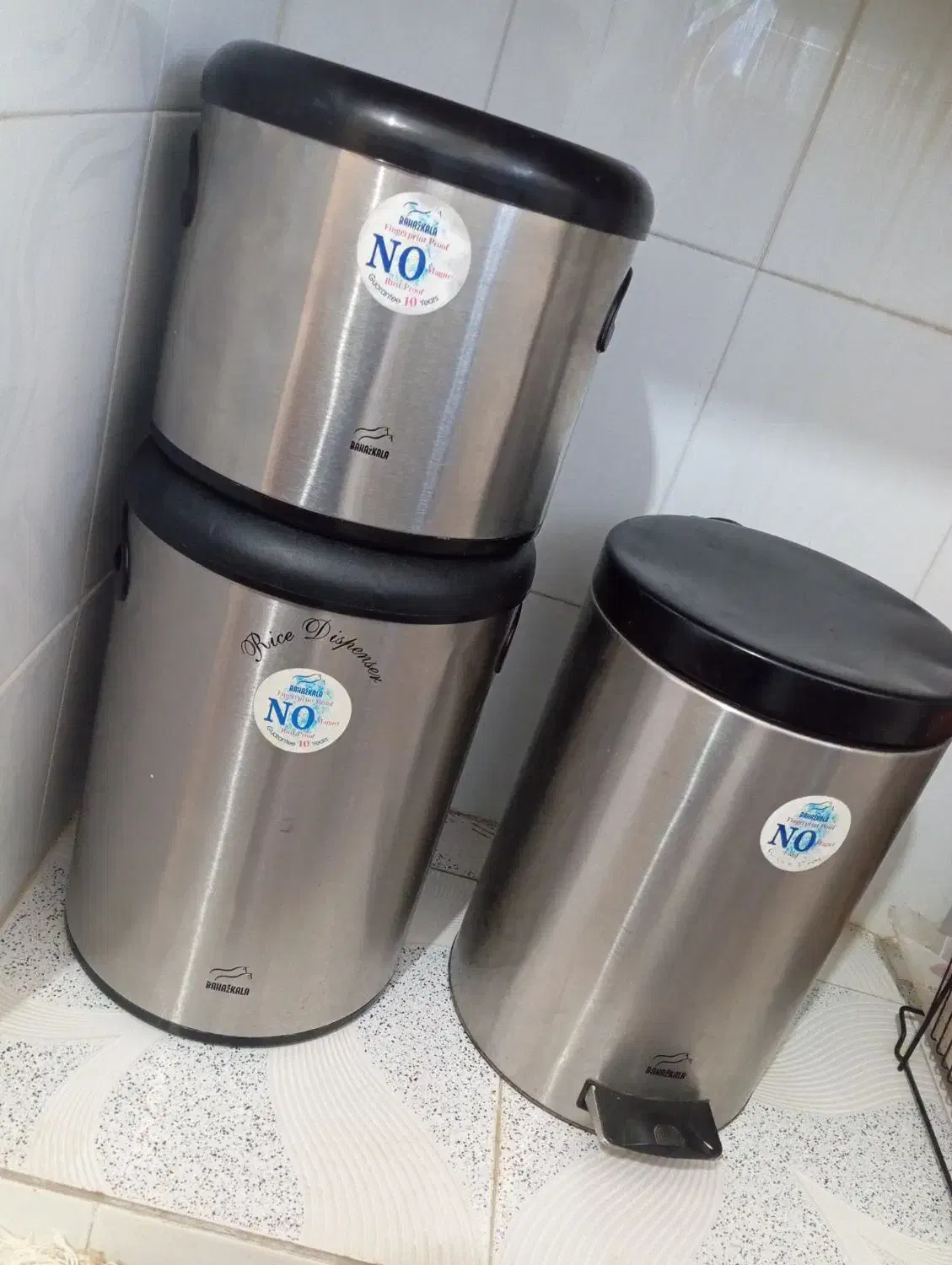 سطل برنج قند و سطل اشغال|ظروف نگهدارنده، پلاستیکی، یکبارمصرف|علیآباد کتول, |دیوار