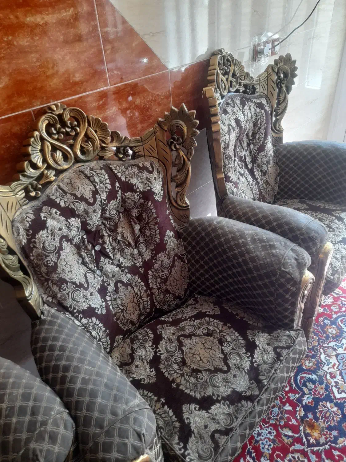 مبل سلطنتی ۷ نفره|مبلمان خانگی و میز عسلی|قروه, |دیوار