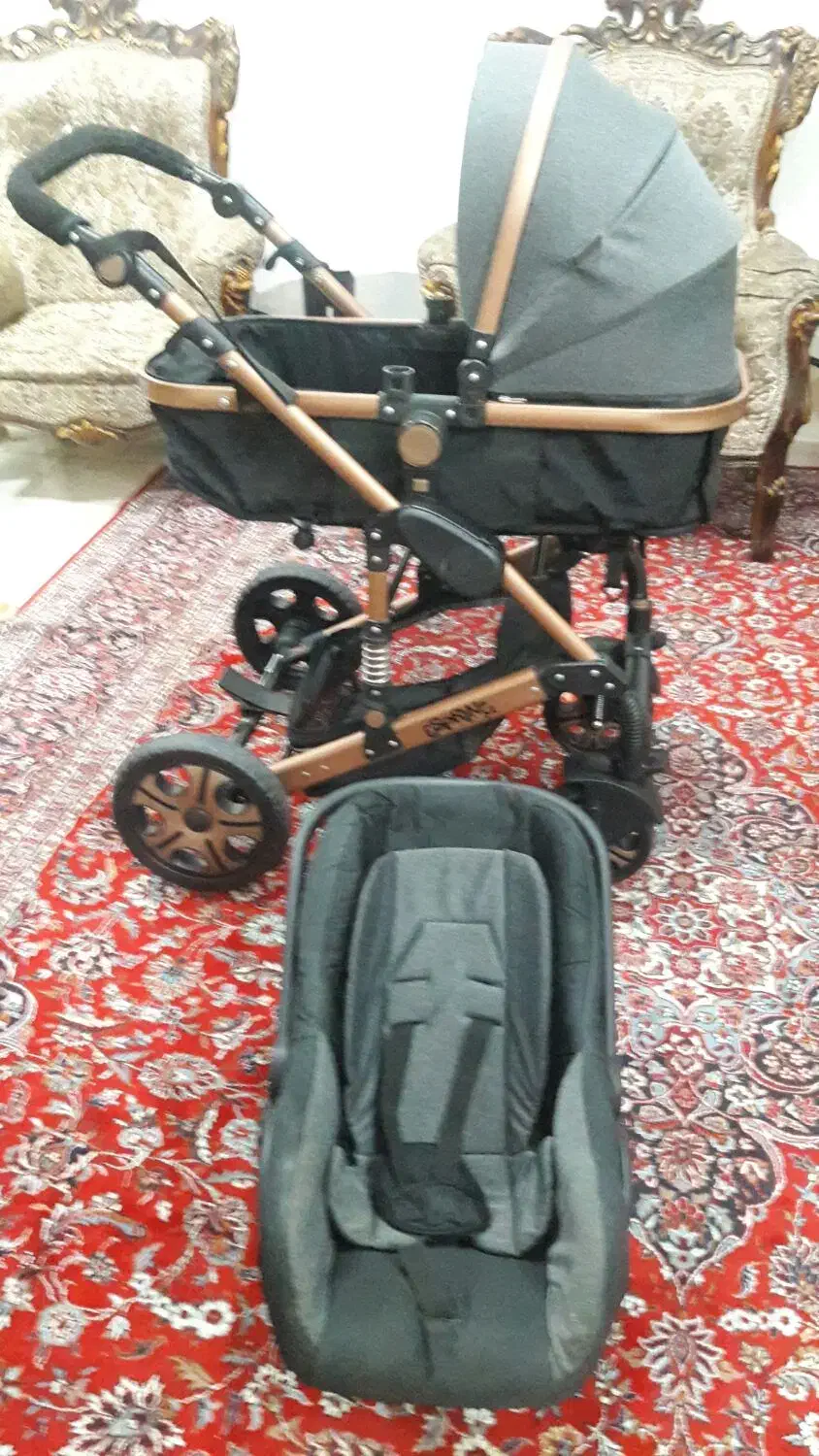 ست ۵ تیکه کالسکه و کریر و روروئک و صندلی غذا|کالسکه و لوازم جانبی|تهران, اتابک|دیوار