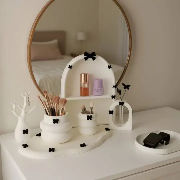 شلف آرایشی پینترستی|کتابخانه، شلف، قفسههای دیواری|شاهین دژ, |دیوار