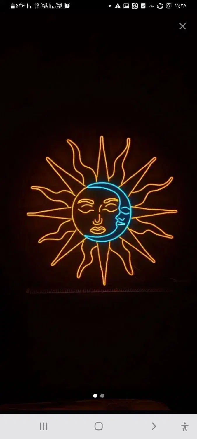 نئون خورشیدوماه|ریسه و چراغ تزئینی|یزد, |دیوار