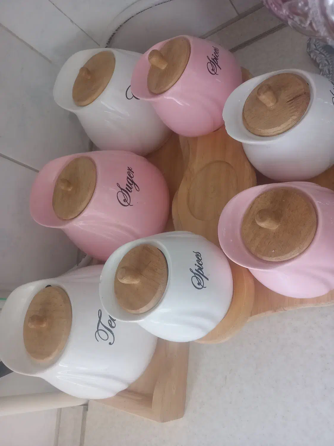 پاسماوری ۷تیکه سفیدصورتی|ظروف سرو و پذیرایی|اراک, |دیوار