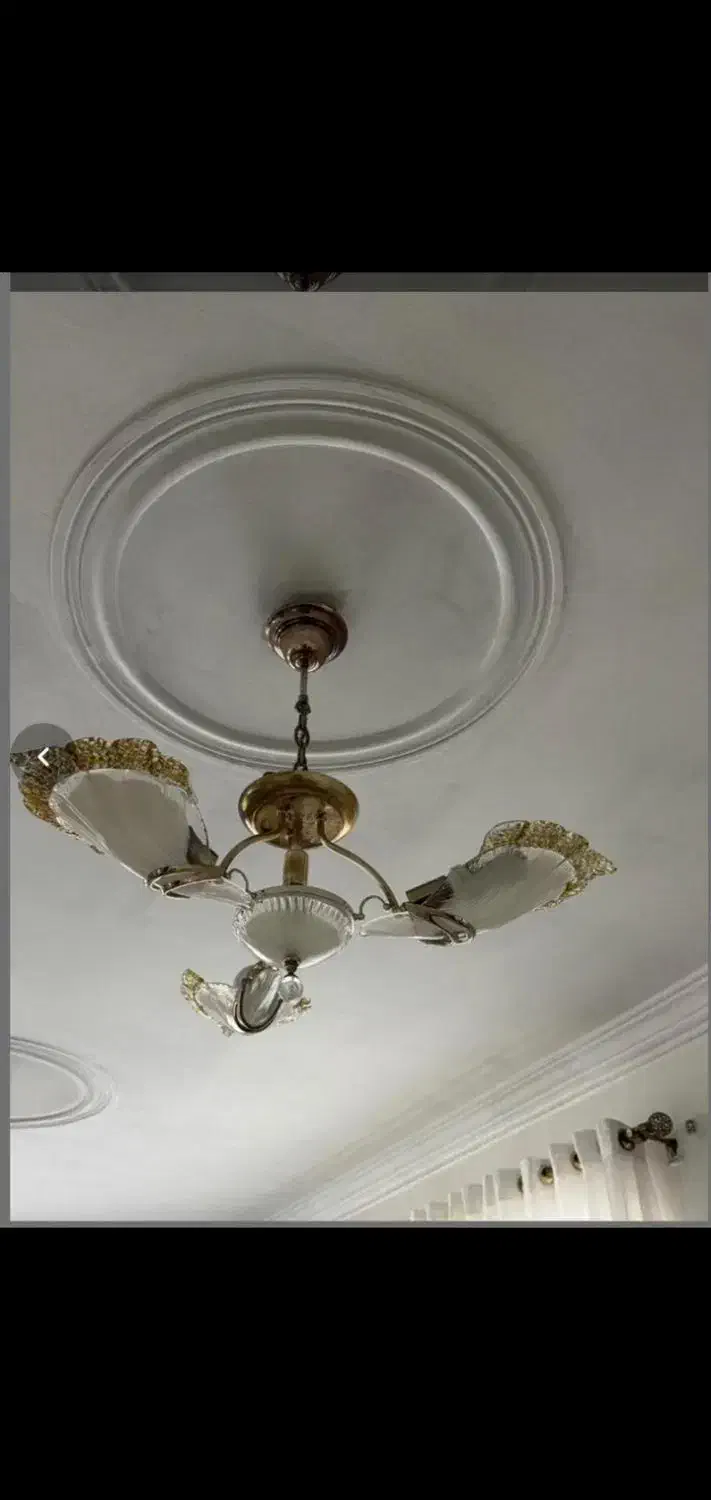 دو عدد لوستر سه شعله|لوستر و چراغ آویز|تنکابن, |دیوار