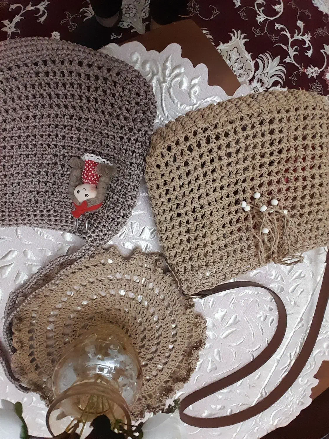 دوعدد کیف مکرومه و رافیا زیر قیمت|کیف، کفش، کمربند|فردیس, فردیس|دیوار