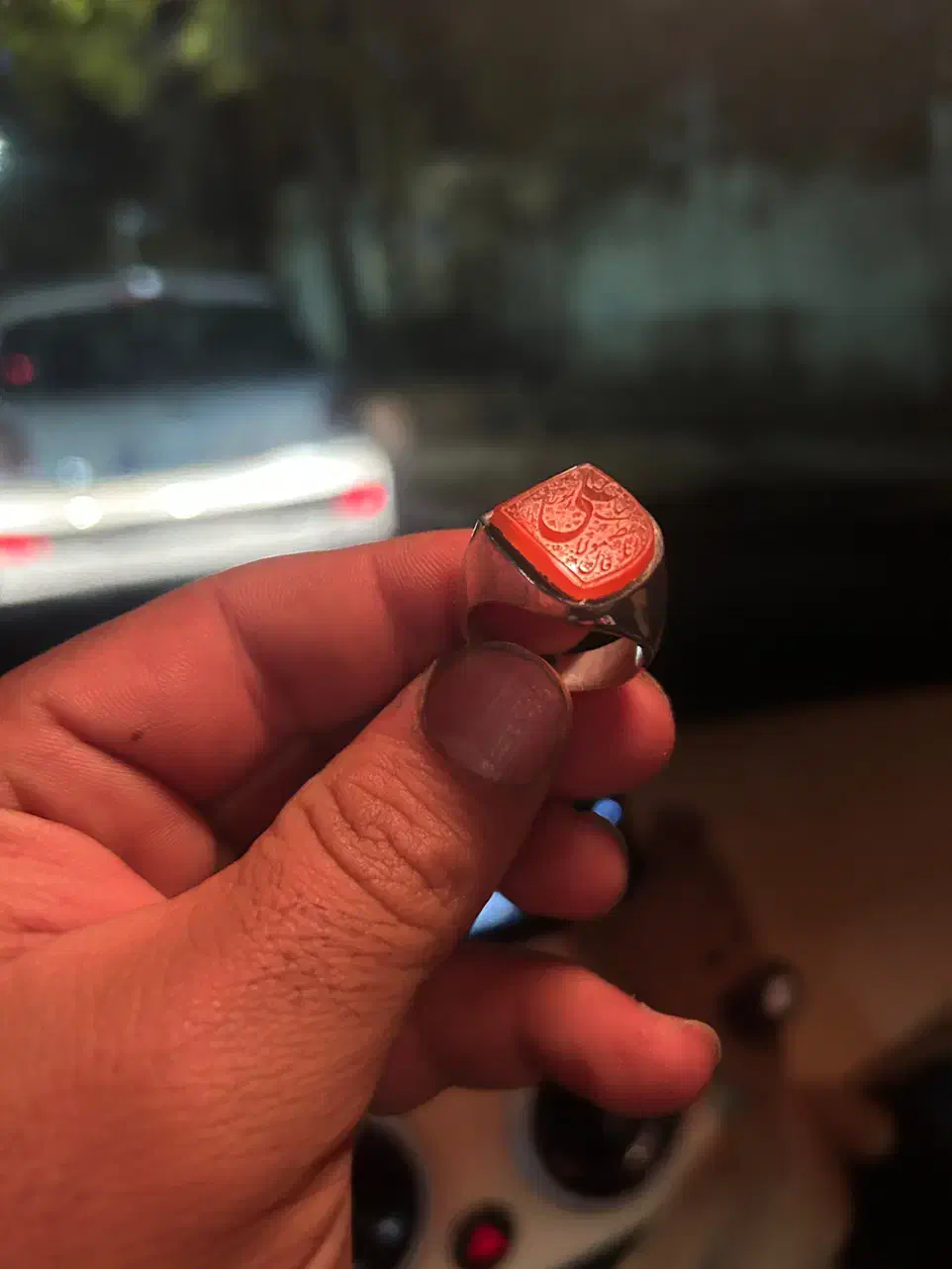 دست ساز خطی طرح نقطه عقیق یمنی پرتقالی|جواهرات|تبریز, |دیوار