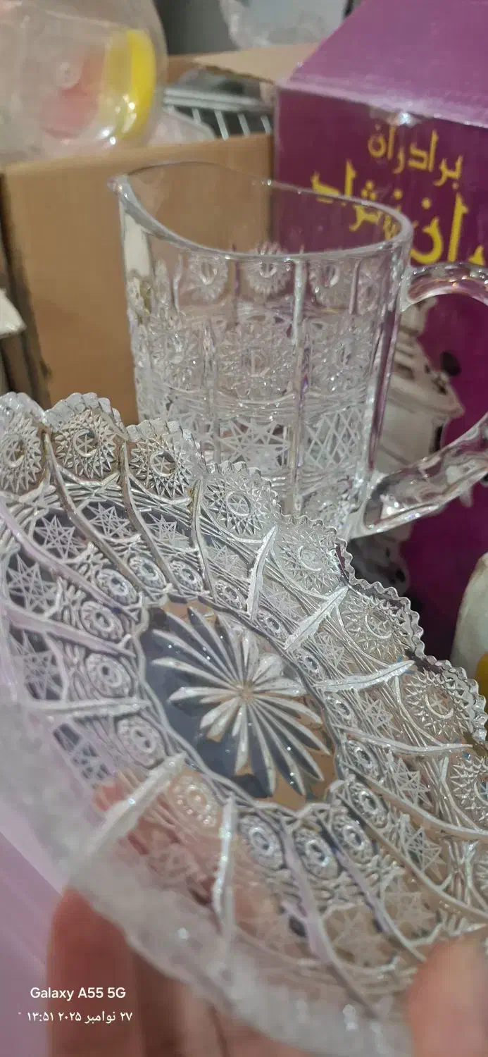 سرویس پذیرایی بلور 12 نفره|ظروف سرو و پذیرایی|میبد, |دیوار