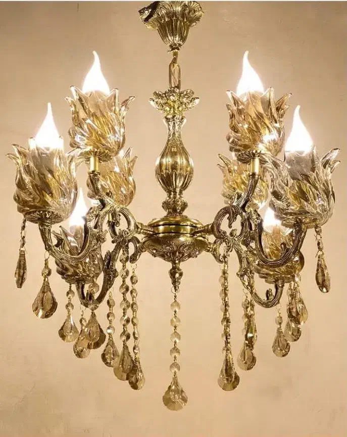 لوستر ۱۲ شعله برنز پرکار و سنگین .رستمی|لوستر و چراغ آویز|نظرآباد, نظرآباد|دیوار