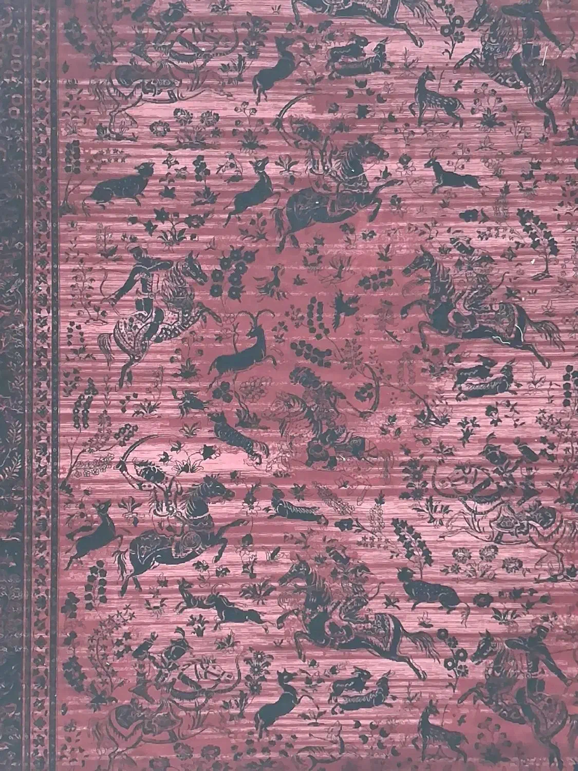 شکارگاه ۱۲۰۰شانه فرش لاکی نخ اکرولیک|فرش|بوشهر, |دیوار