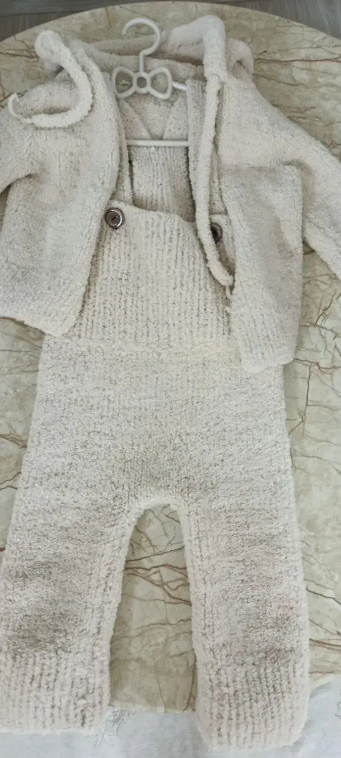 دوتیکه کاموا ابریشمی دست بافت|کفش و لباس بچه|بروجرد, |دیوار