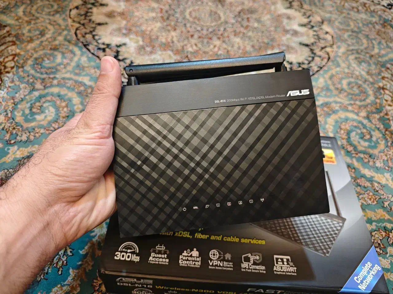 مودم ADSL Asus N-16 کاملا نو|مودم و تجهیزات شبکه|شیراز, پانصد دستگاه ارتش|دیوار