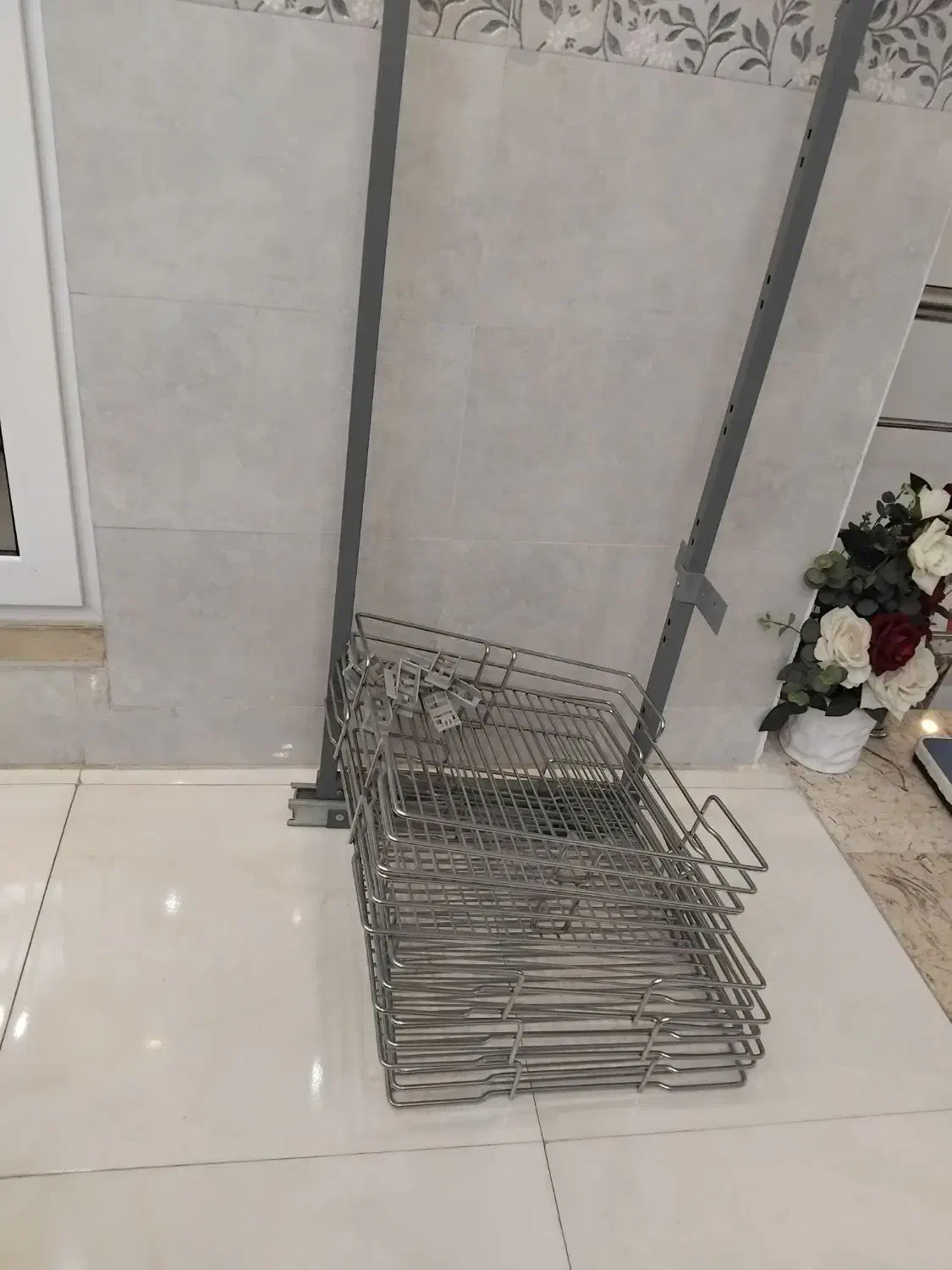 قفسه سوپر اشپزخانه|کتابخانه، شلف، قفسههای دیواری|لنگرود, |دیوار