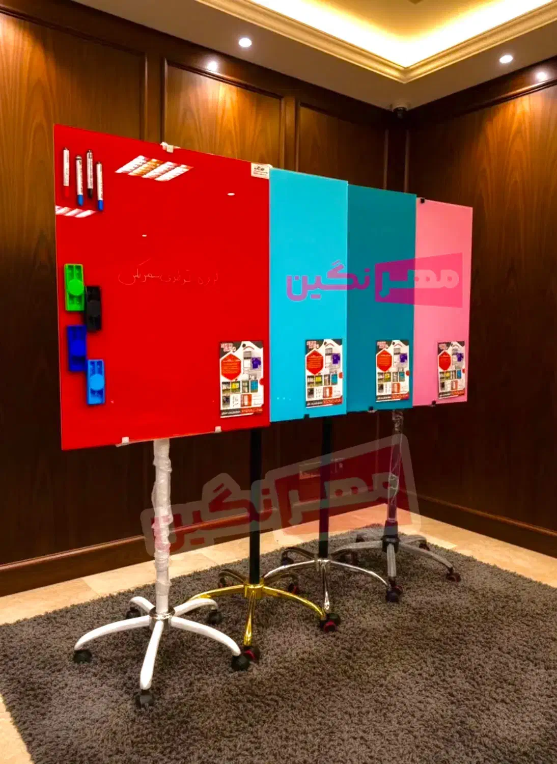 تخته وایت‌برد شیشه‌ای پایه‌دار رنگی مینیمال 70×90|لوازم التحریر|تهران, ایرانشهر|دیوار