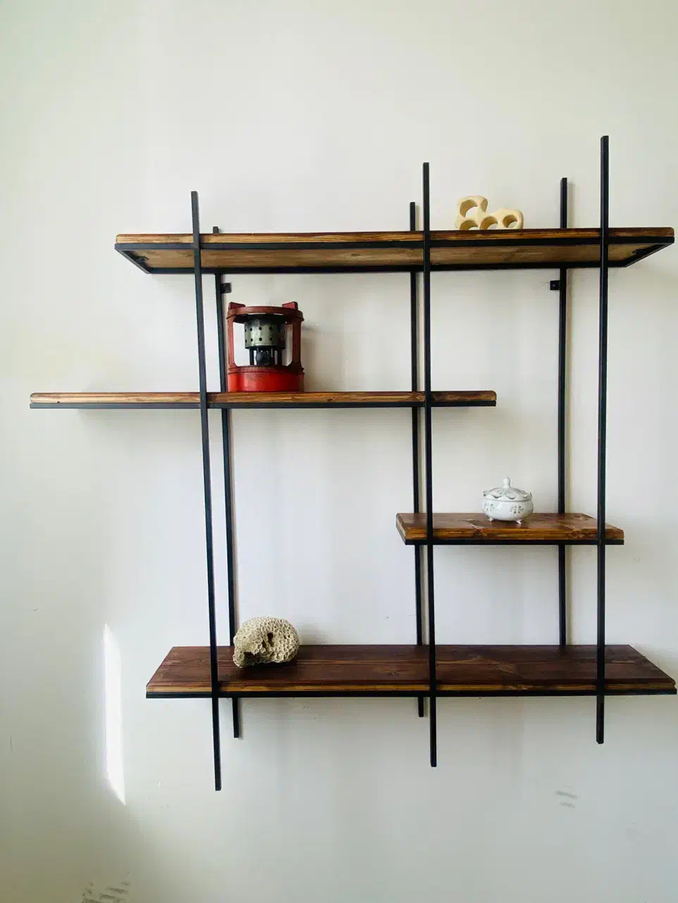 شلف نامتقارن /کتابخانه  / قفسه|کتابخانه، شلف، قفسه‌های دیواری|مشهد, گرجی علیا|دیوار