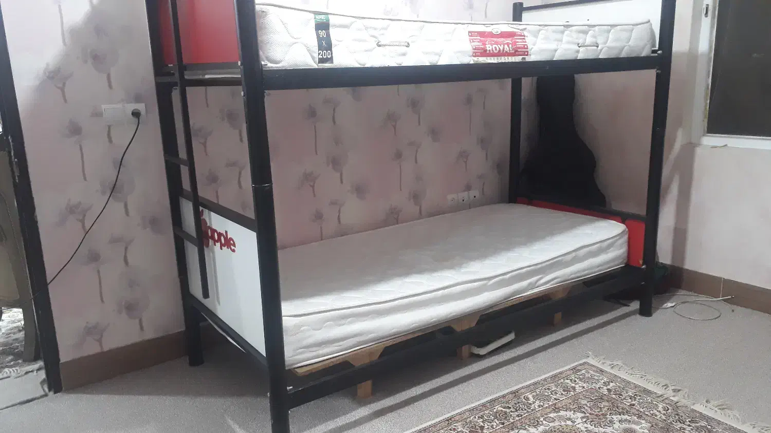 تخت فلزی دو طبقه با تشک|تخت و سرویس خواب|گنبد کاووس, |دیوار