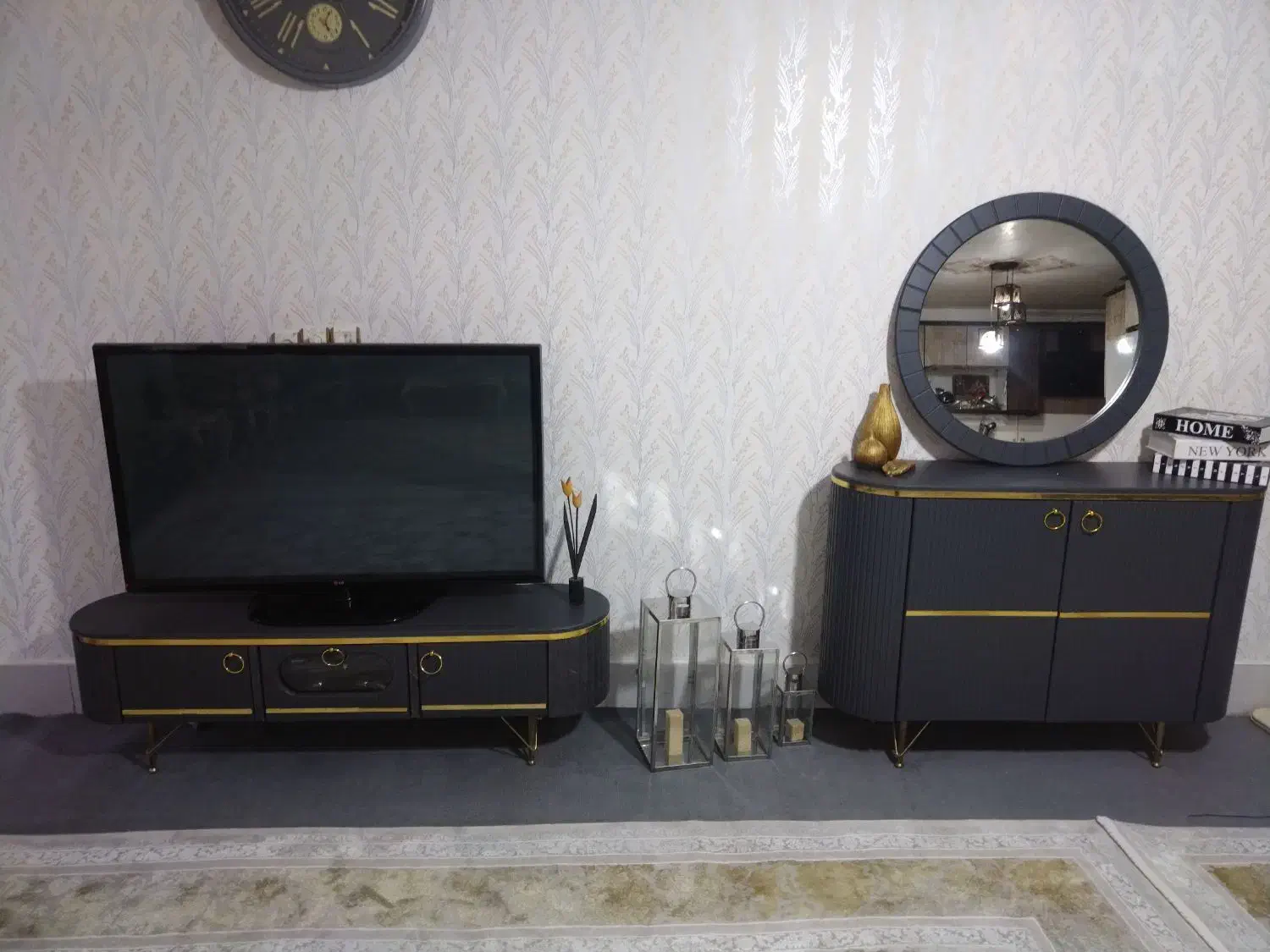 آیینه کنسول ومیزتلوزیون|بوفه، ویترین، کنسول|سامن, |دیوار
