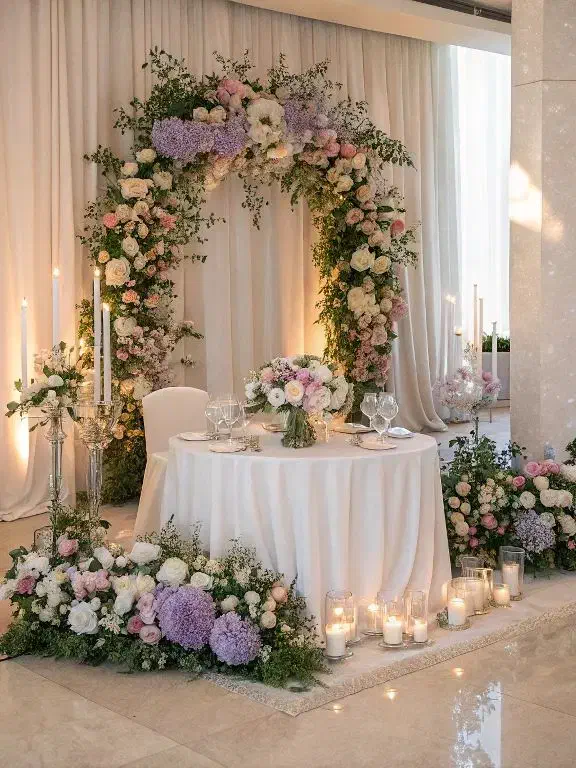 گلآرایی ودیزاین جایگاه عروس و داماد ودستهگل عروس|گل مصنوعی|اصفهان, شاهد|دیوار