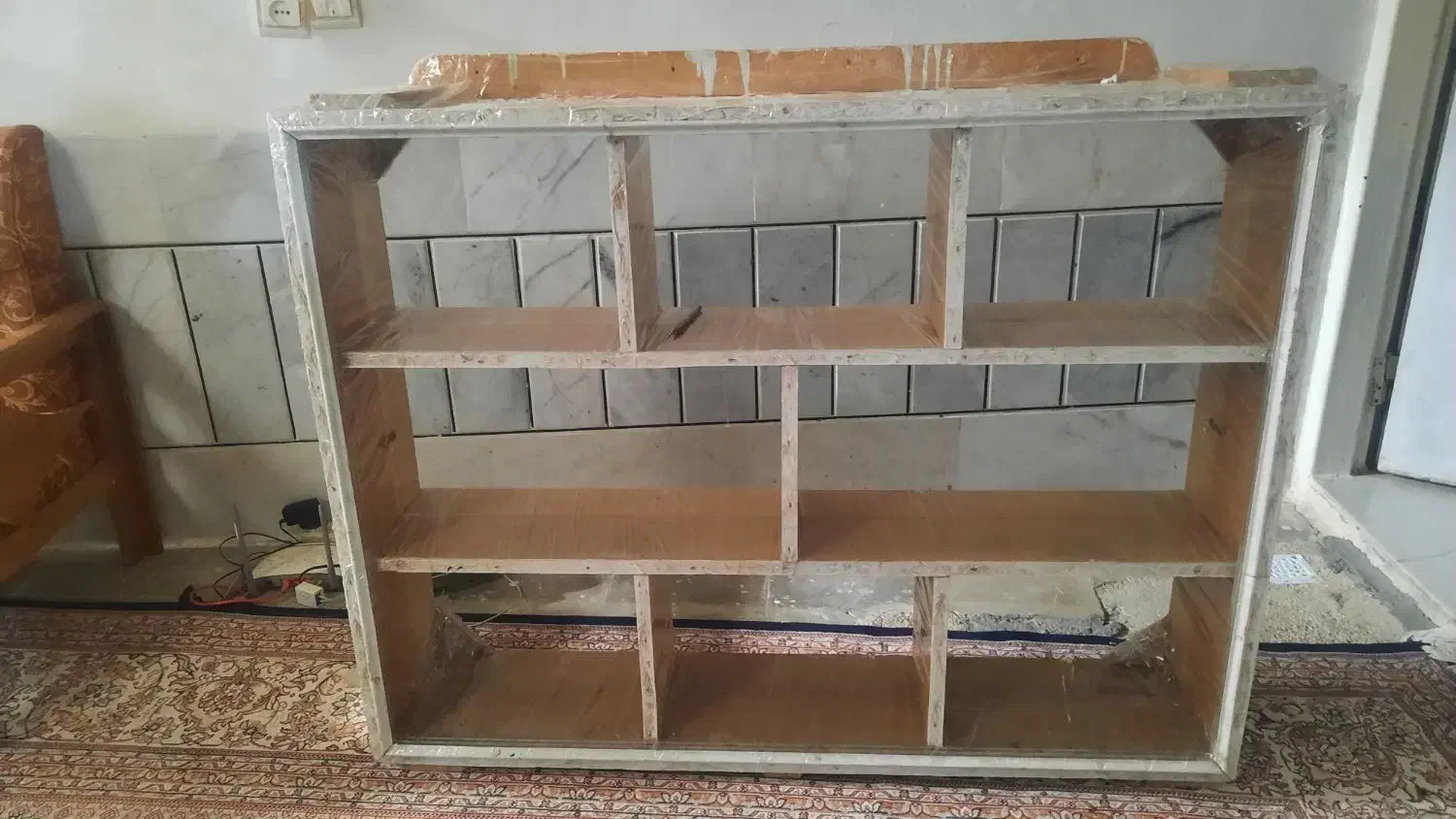 قفسه چوبی|کتابخانه، شلف، قفسههای دیواری|نیریز, |دیوار