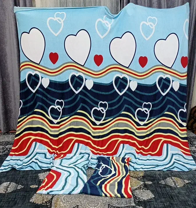 پتو دو نفره ژله ای و روبالشتی|رختخواب، بالش، پتو|دزفول, |دیوار