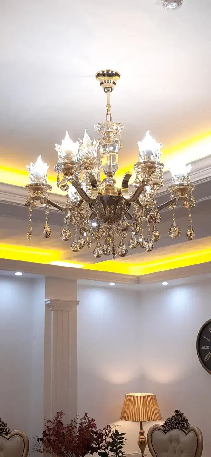 لوستر شیش شاخه|لوستر و چراغ آویز|خمین, |دیوار