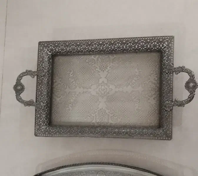 سینی سیلور قدیمی کار بسیار زیبا|کلکسیون اشیاء عتیقه|کرمانشاه, |دیوار