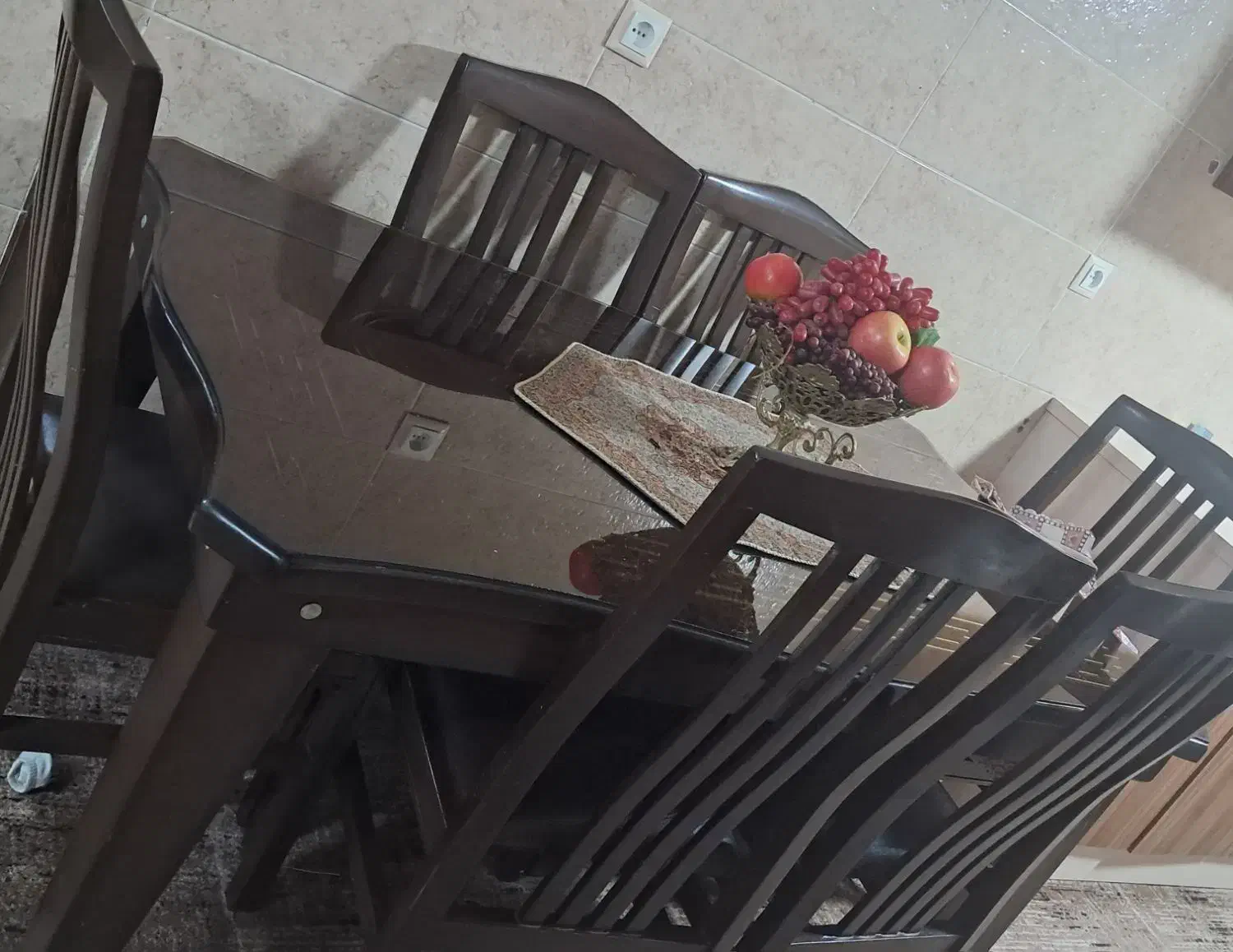 میز غذا خوری چوبی|میز و صندلی غذاخوری|خرمدره, |دیوار